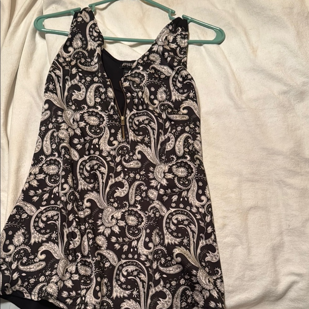 Express Black and White Backless Sleeveless Tank Top